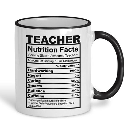 Teacher Nutrition Facts Ceramic Mug