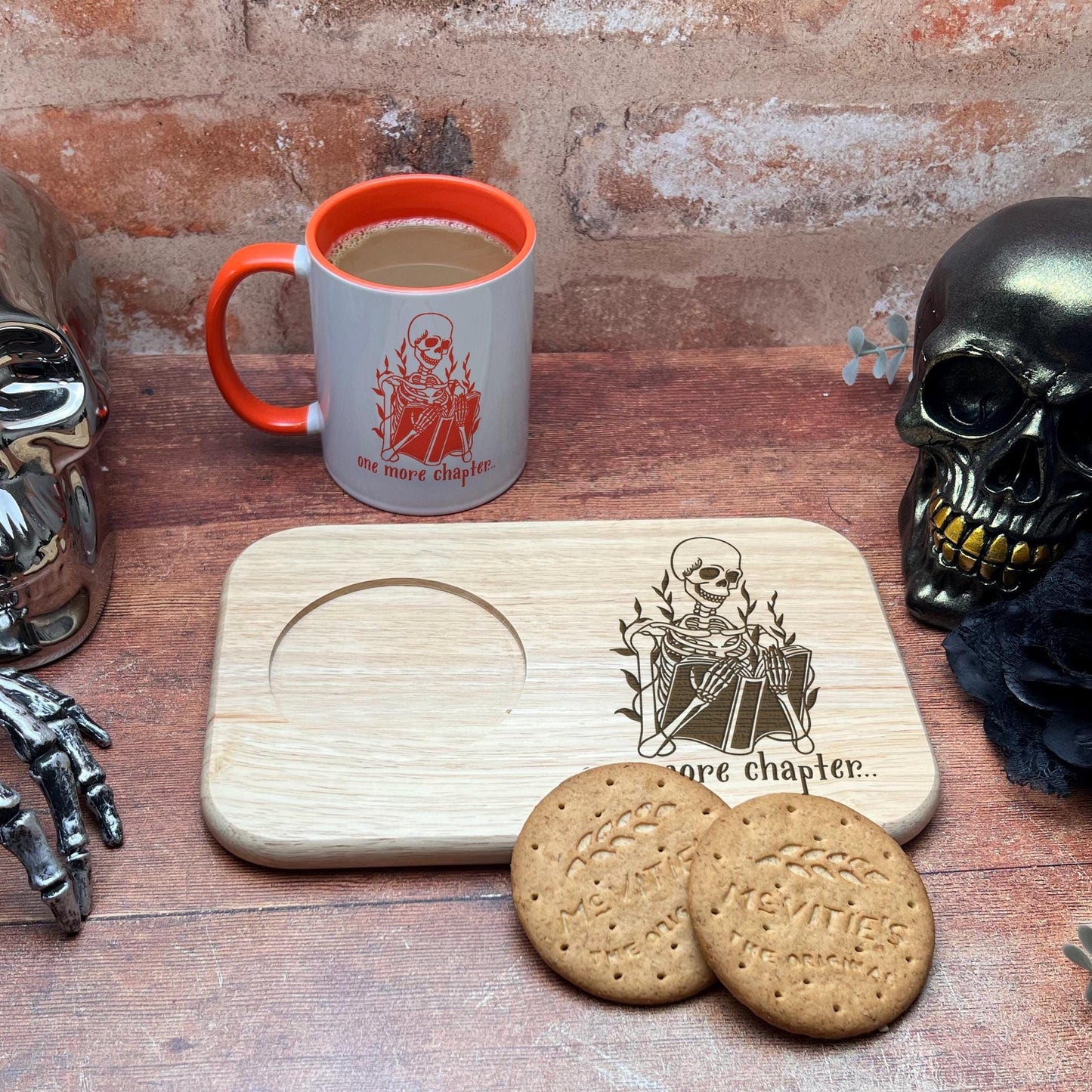 a table topped with a cup of coffee and cookies