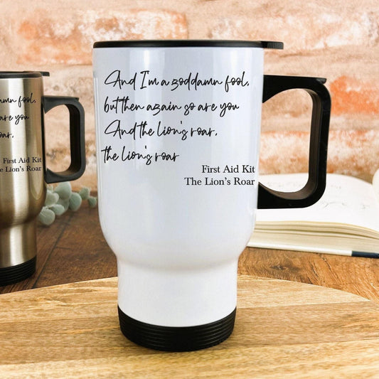 First Aid Kit Band The Lions Roar Travel Mug Personalised