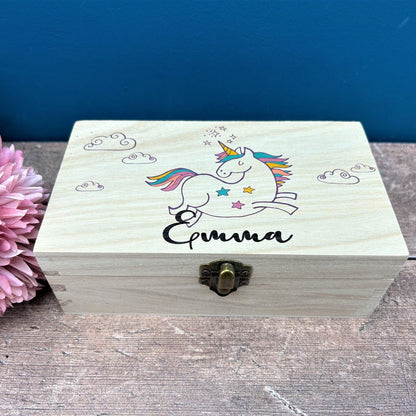 Unicorn Memory / Trinket Box - Personalised Gift