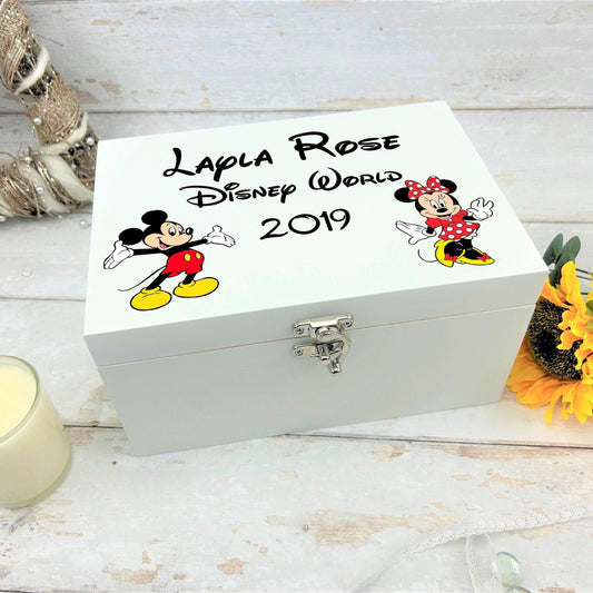 Disney Memories Mickey & Minnie Mouse Personalised Memory Box - Florida Paris Disneyland Disneyworld