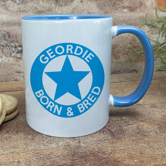 Geordie Born & Bred Star - Newcastle Geordie Dialect - Personalised Ceramic Mug