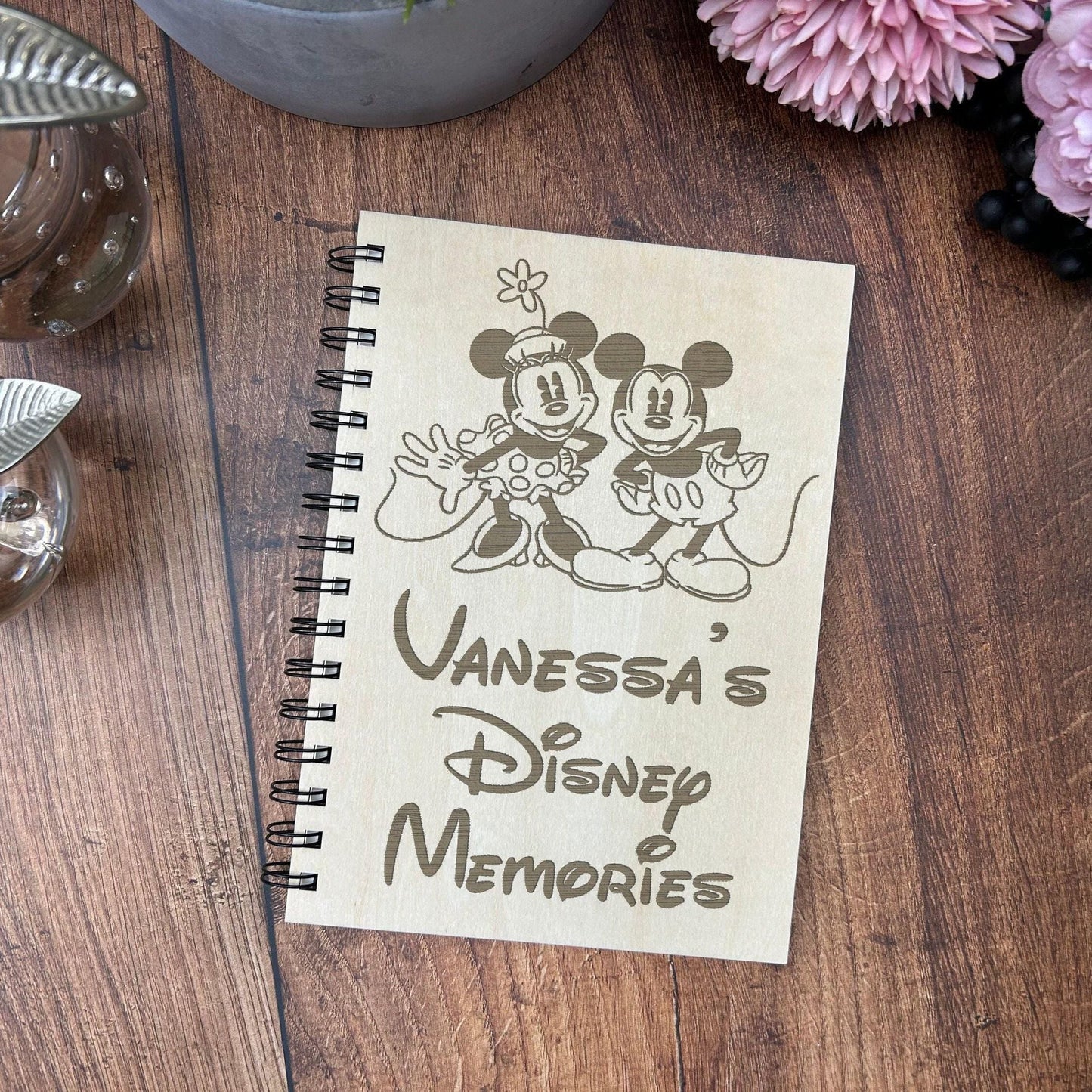 Disney Memories Retro Mickey Minnie Mouse Design - Personalised Memory Photo Book - Disneyland Disneyworld Autographs