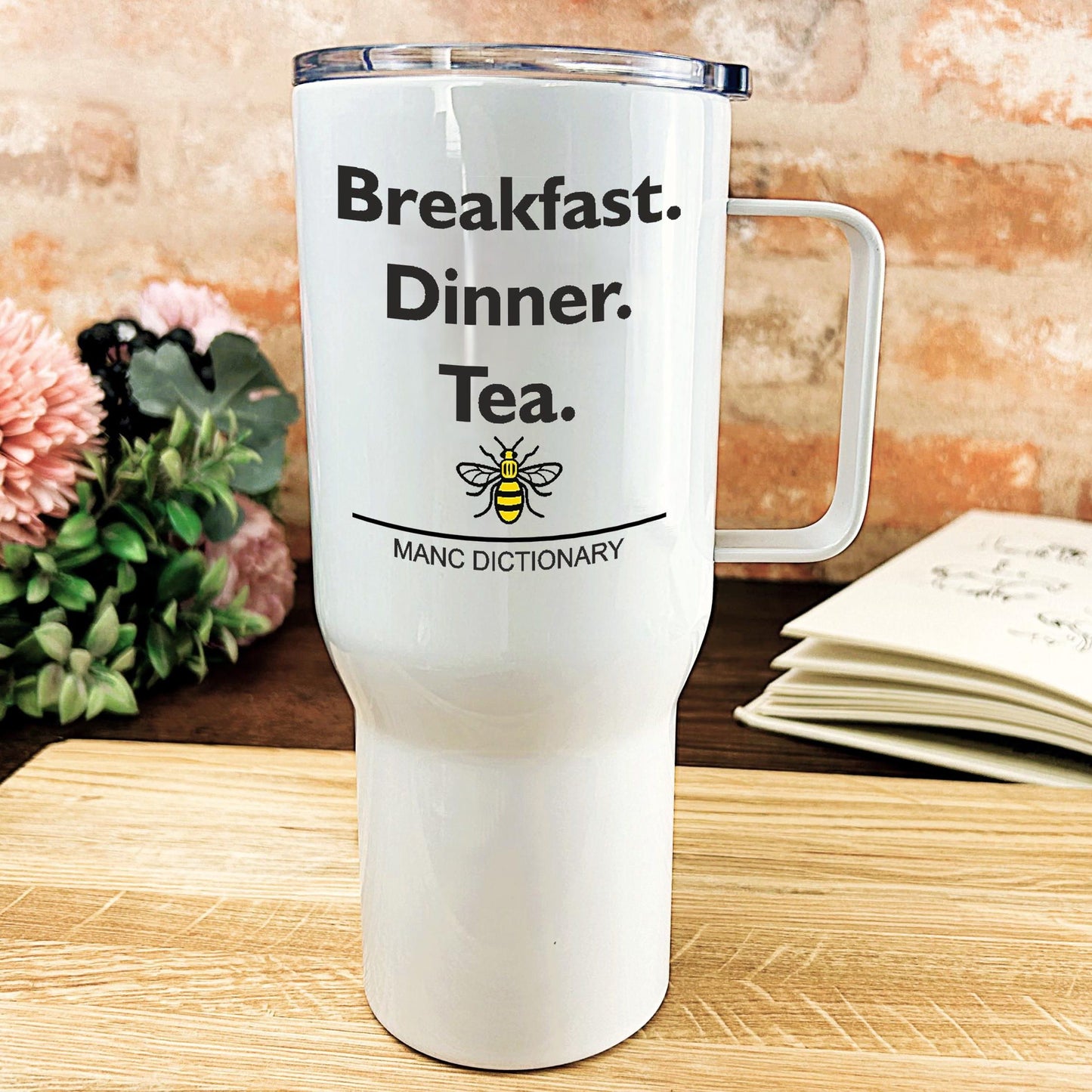 Breakfast, Dinner, Tea - Manc Dictionary - Personalised Travel Mug