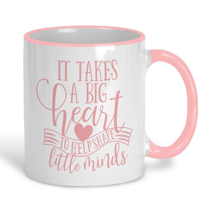It takes a big heart Teacher Personalised Message End of School Gift Mug