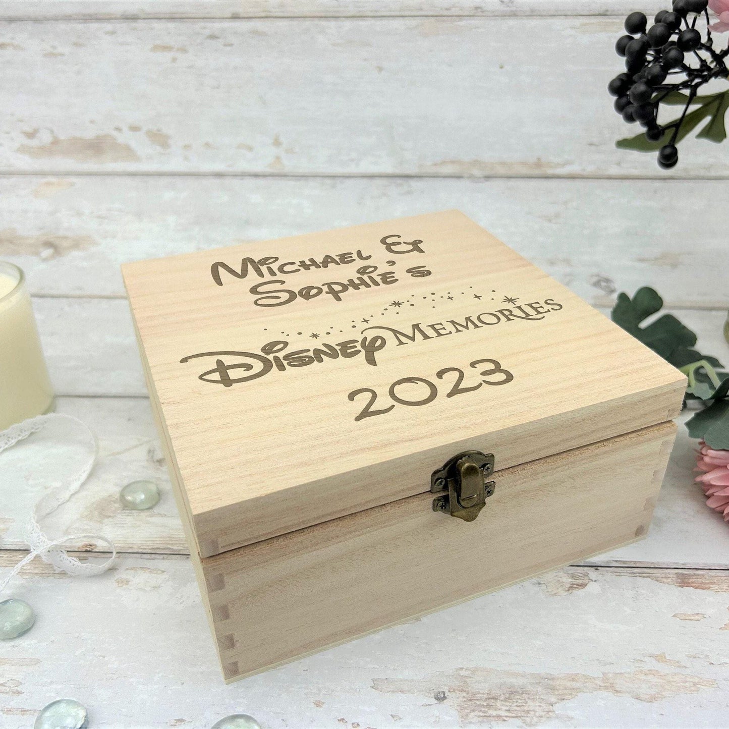 Disney Resort Family Memories - Disneyland Wooden Travel Memory Box