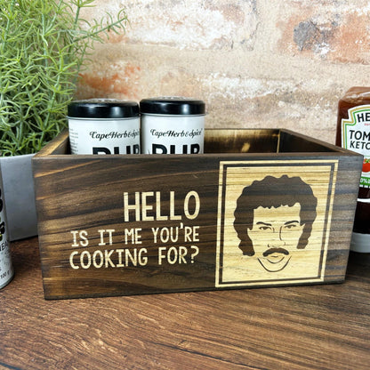Lionel Richie Hello Is It Me You're Cooking For Kitchen Tidy / Caddy - Funny Cooking Gift - Present Kitchen Decor Housewarming - Christmas