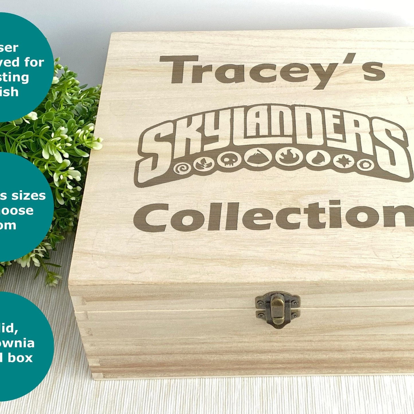 Skylanders Wooden Storage Toys Box Personalised Gift