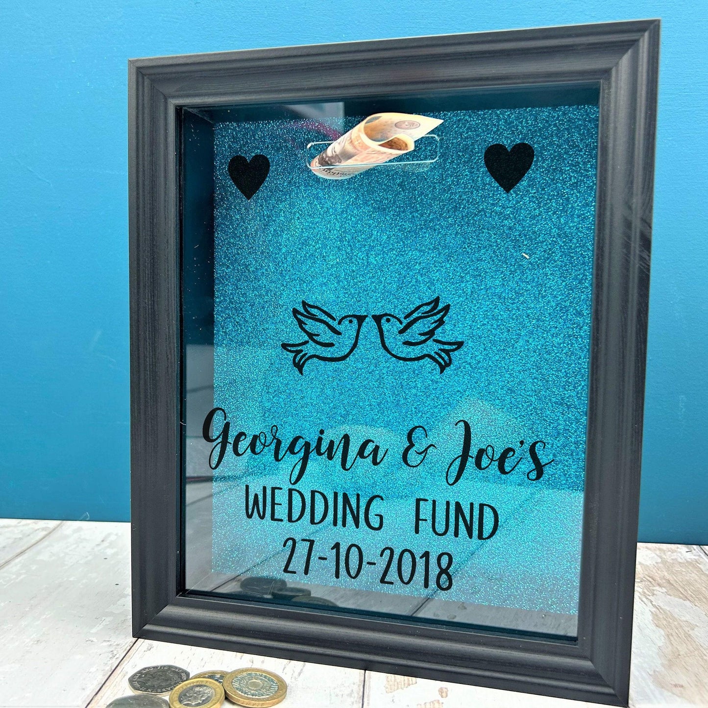 Wedding Fund Doves - Money Box - Personalised Gift - Engagement Savings