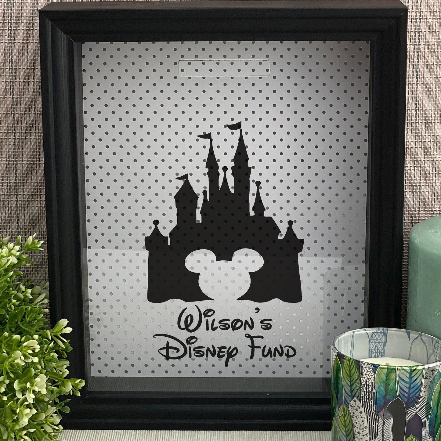 Disney Fund Money Box - Holiday Magical Castle - Personalised Gift - DisneyWorld DisneyLand