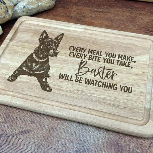 Manchester Terrier Dog - Personalised Chopping Board