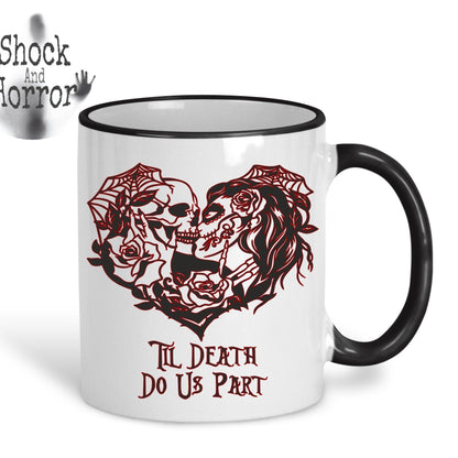 Til Death Us Do Part - Pair of Mugs - Great Wedding or Anniversary Gift for Gothic Couple