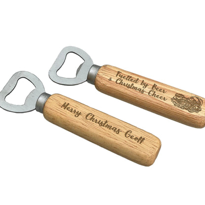 Fuelled By Beer and Christmas Cheer - Personalised Bottle Opener - XMAS Gift