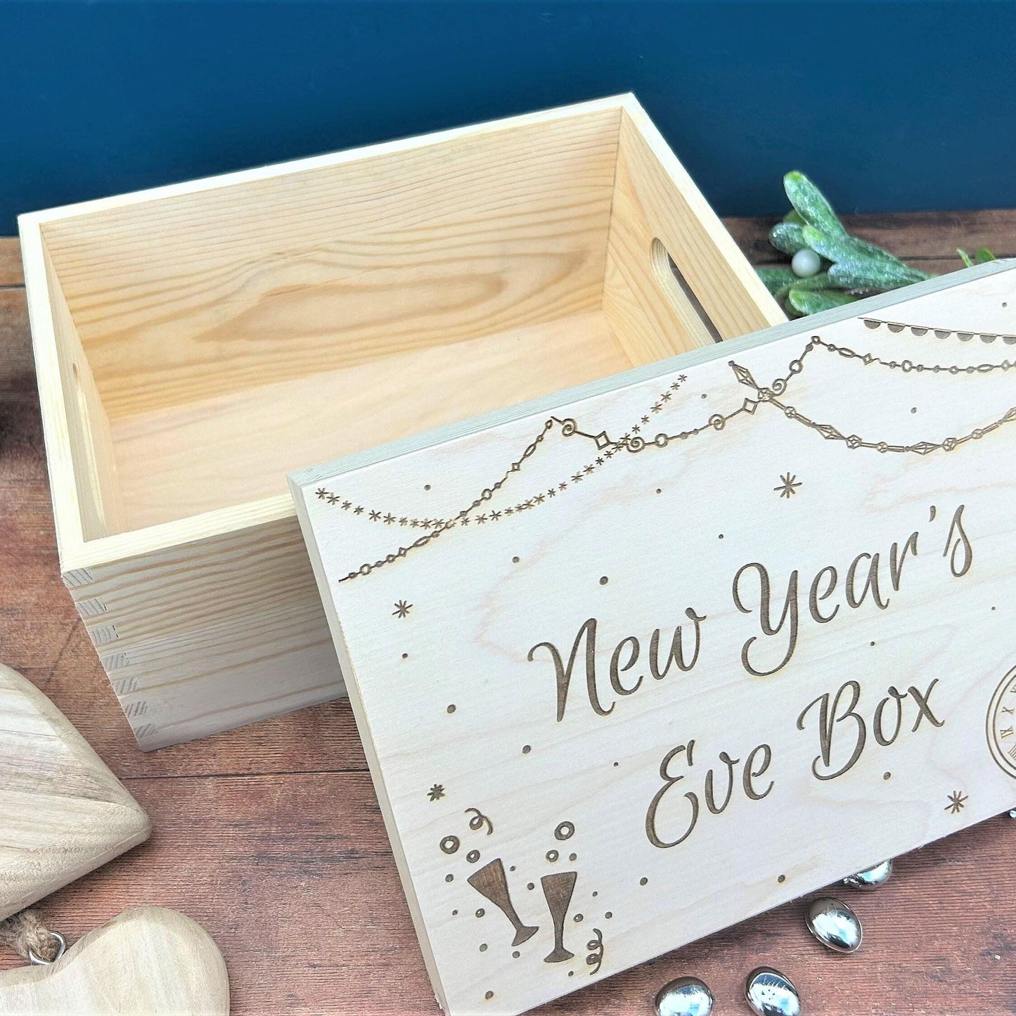 New Years Day Eve Hamper Gift Treats Personalised Box Family Gift Festive Winter