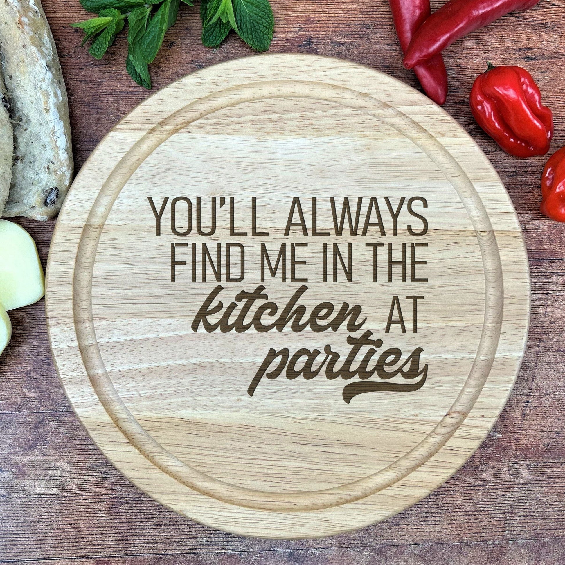 a wooden cutting board with a quote on it