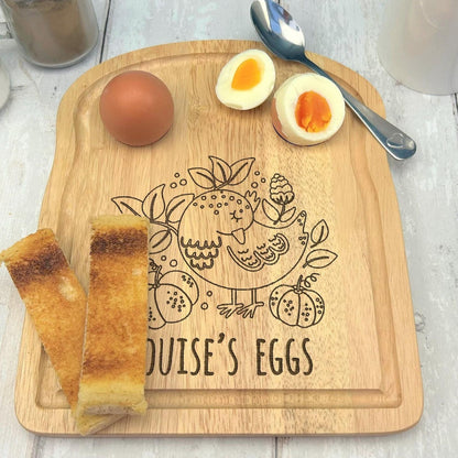 Bird Hen Egg & Soldiers Breakfast Board -  Personalised Gift