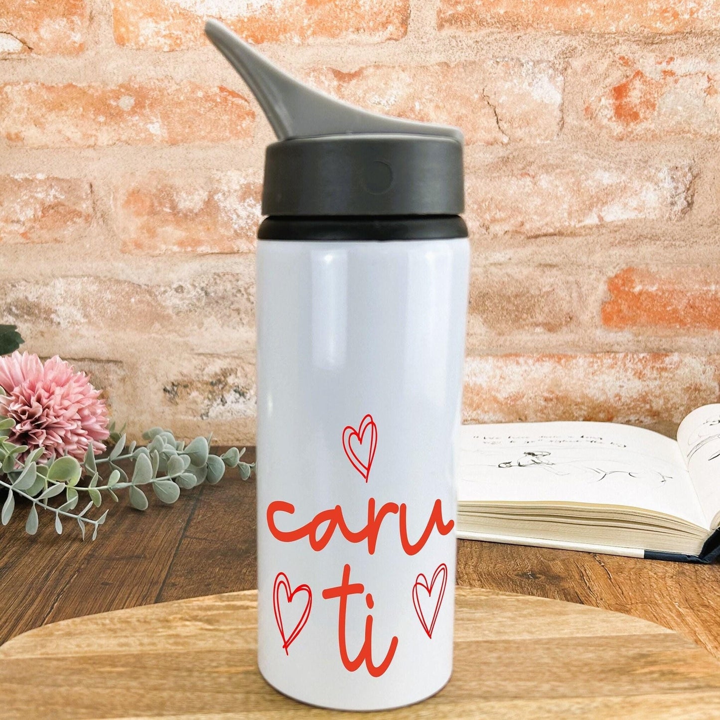 Caru Ti Love You - Welsh Language Dialect - Personalised Water Bottle