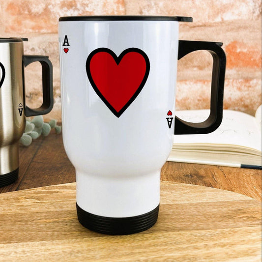 Ace of Hearts Playing Card Design Personalised Travel Mug