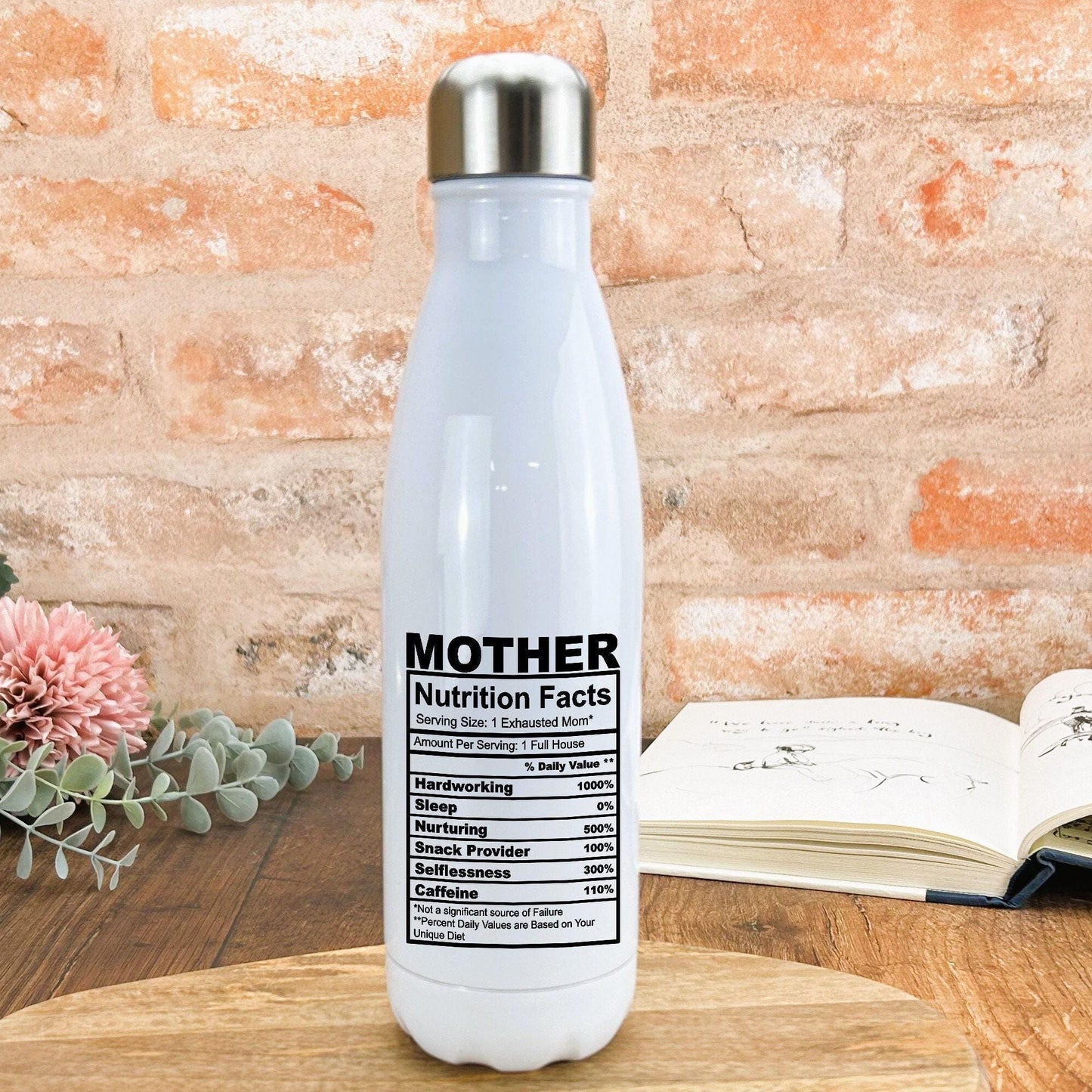 Mother Nutrition Facts Water Bottle Mother's Day Personalised Gift