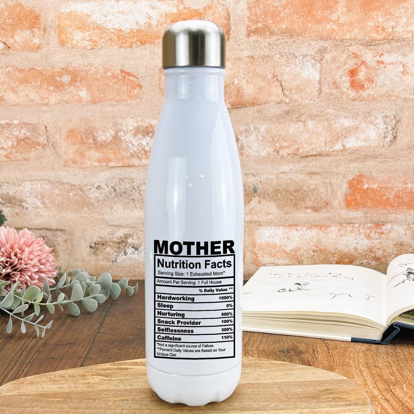 Mother Nutrition Facts Water Bottle Mother's Day Personalised Gift