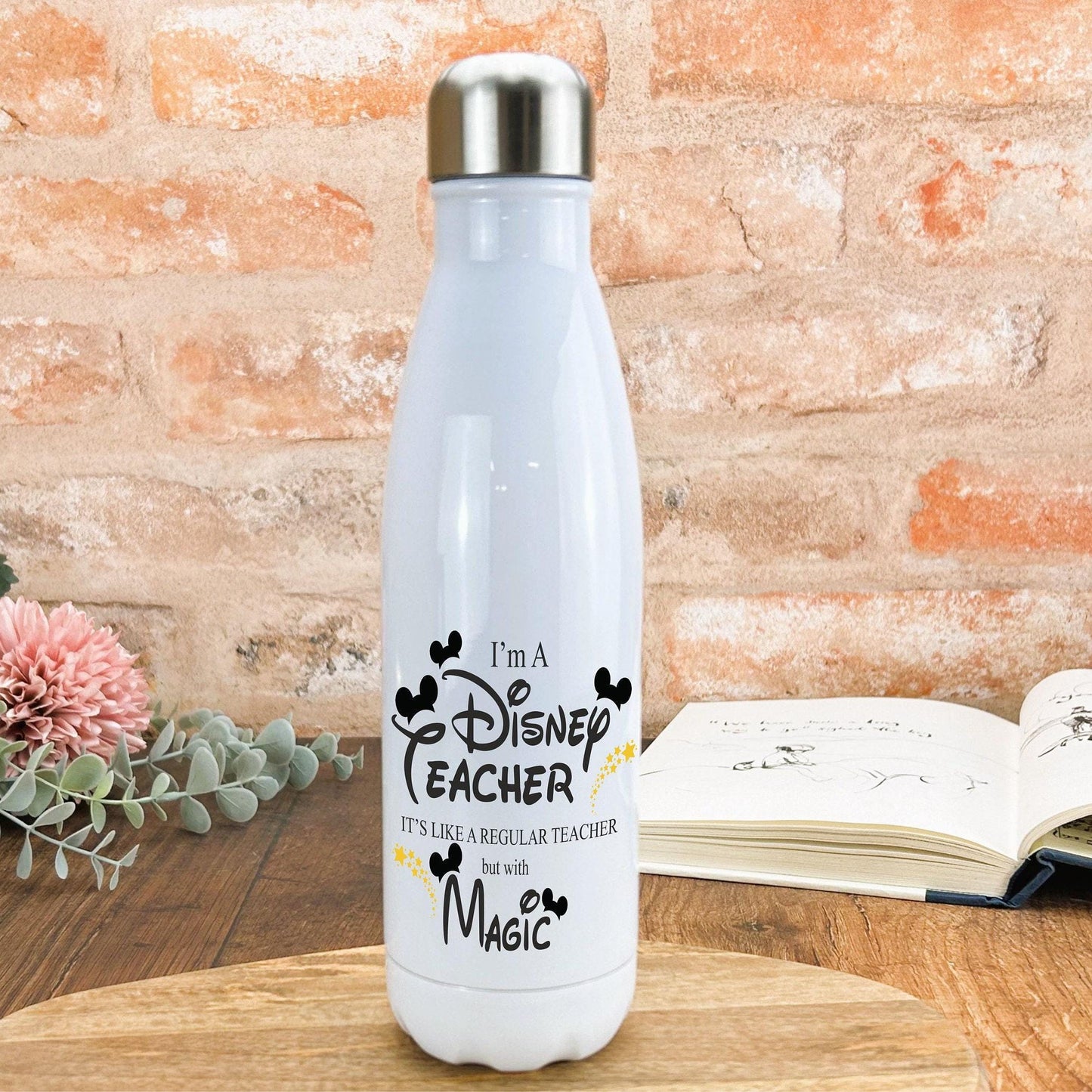 Disney Teacher With Magic Personalised Water Bottle Gift