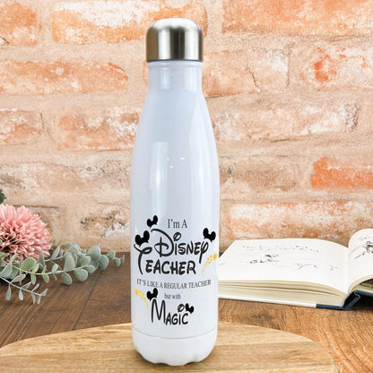 Disney Teacher With Magic Personalised Water Bottle Gift