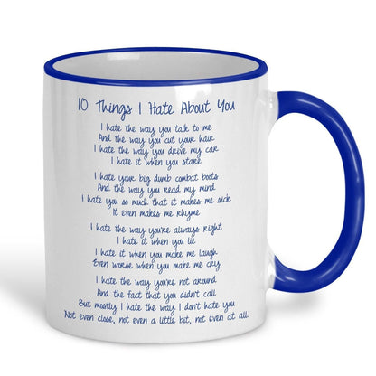 10 Things I Hate About You Film Quote Personalised Ceramic Mug