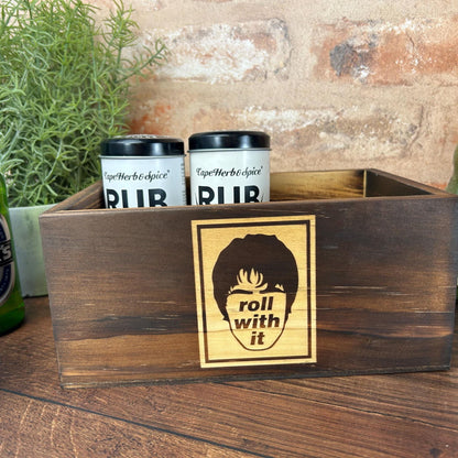 Roll With It - Oasis - Kitchen Tidy / Caddy - Funny Cooking Gift - Present Kitchen Decor Housewarming - Manc Manchester Music Gift