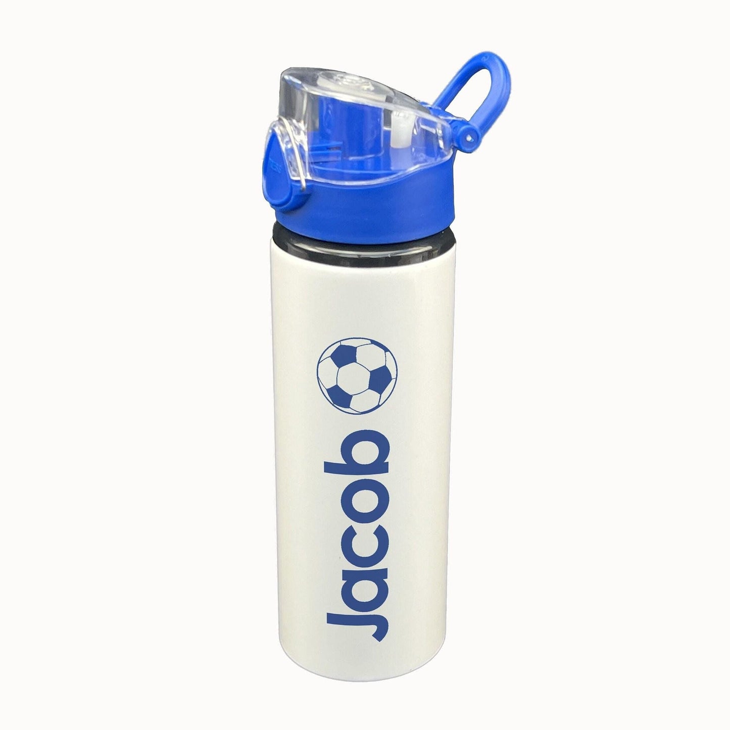 Personalised Name and Football Exercise Training Gift Hydration Gym Fitness Flip Cap Water Bottle