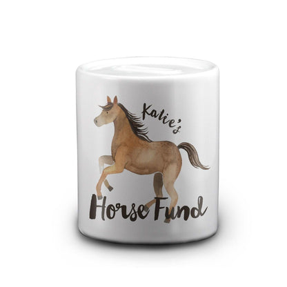 Horse Fund Horse Riding Savings - Personalised Ceramic Money Box - Birthday Gift
