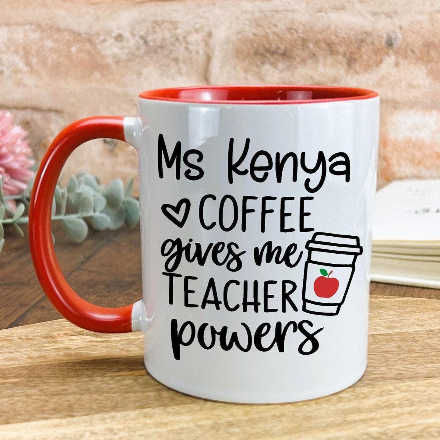 Coffee Gives Me Teacher Powers Teacher Personalised Ceramic Mug