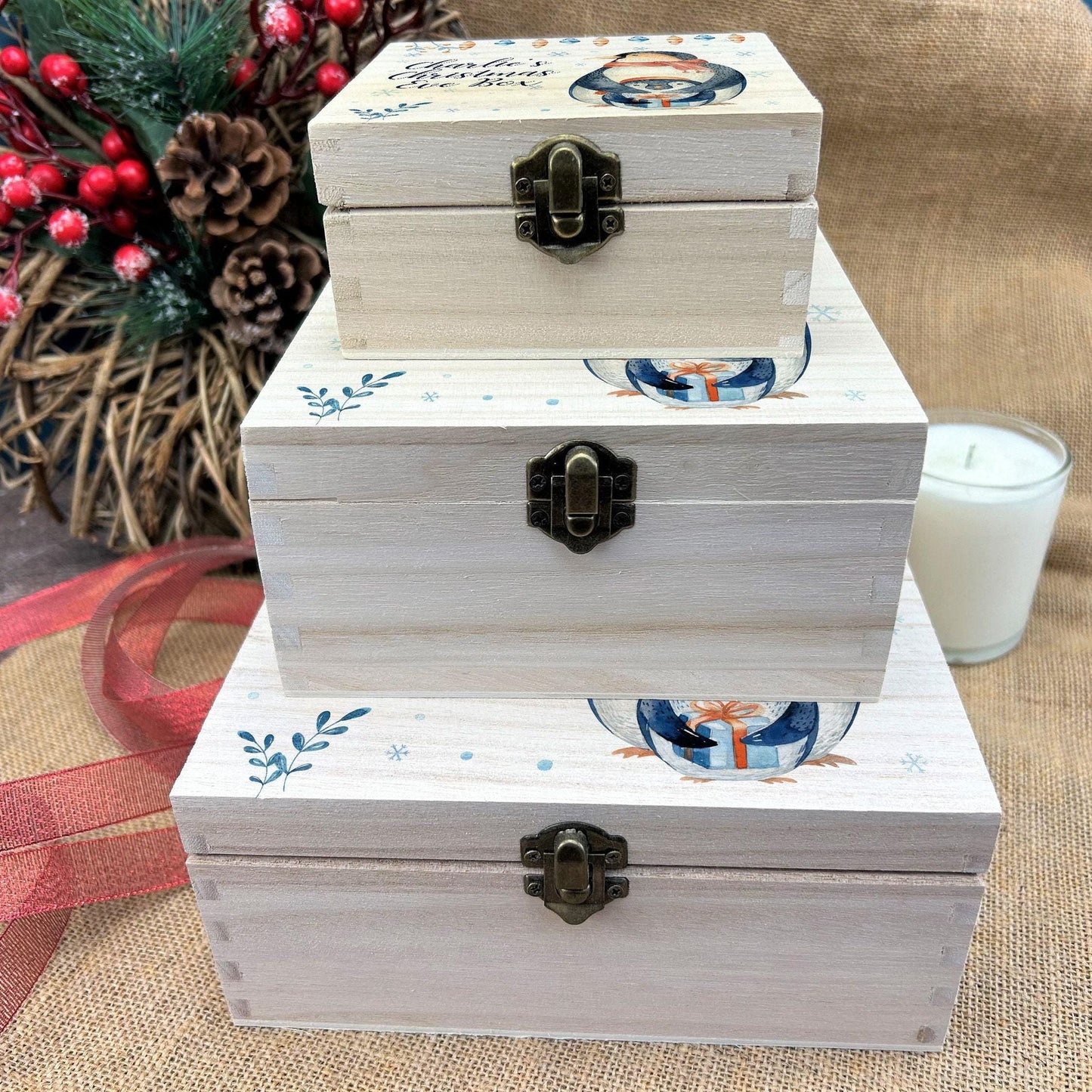 Mother & Baby Penguin Christmas Eve Treat Box