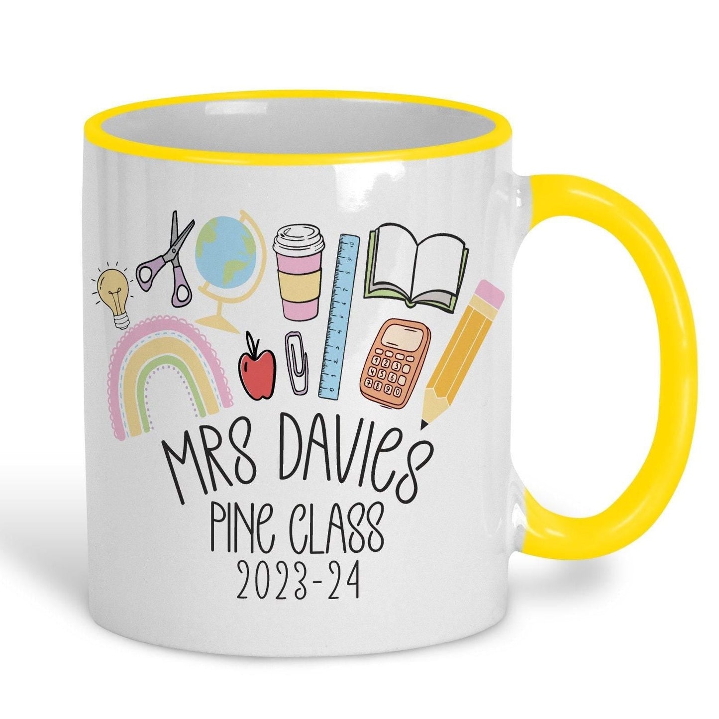 Teacher Supplies Doodles Personalised Ceramic Mug