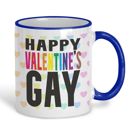 Happy Valentine's Gay LGBTQ+ Pride Rainbow Flag Personalised Mug