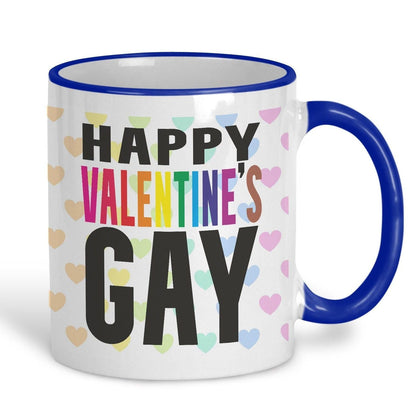 Happy Valentine's Gay LGBTQ+ Pride Rainbow Flag Personalised Mug