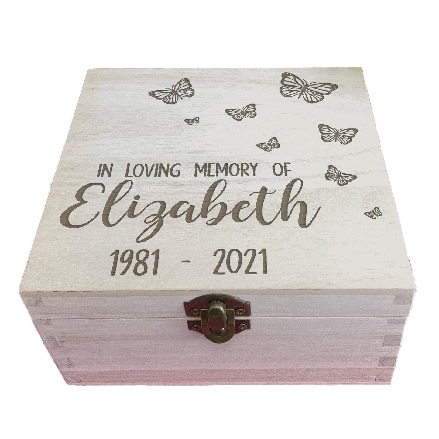Butterfly Design Wooden Memory Keepsake Box Personalised Gift