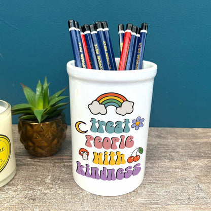 Treat People With Kindness Harry Styles Positivity Pencil Pen Pot Stationary Gift