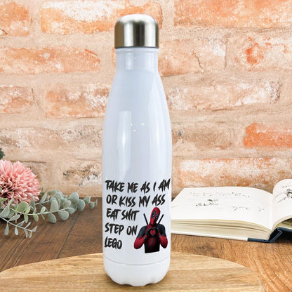 Deadpool Step on Lego Water Bottle Personalised Gift