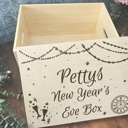New Years Day Eve Hamper Gift Treats Personalised Box Family Gift Festive Winter