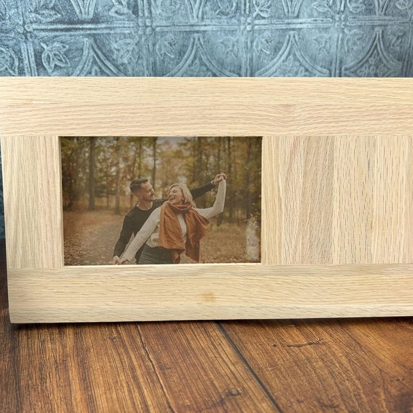 My Favourite People Call Me Grandad Personalised Oak Photo Frame Gift - Baby Announcement
