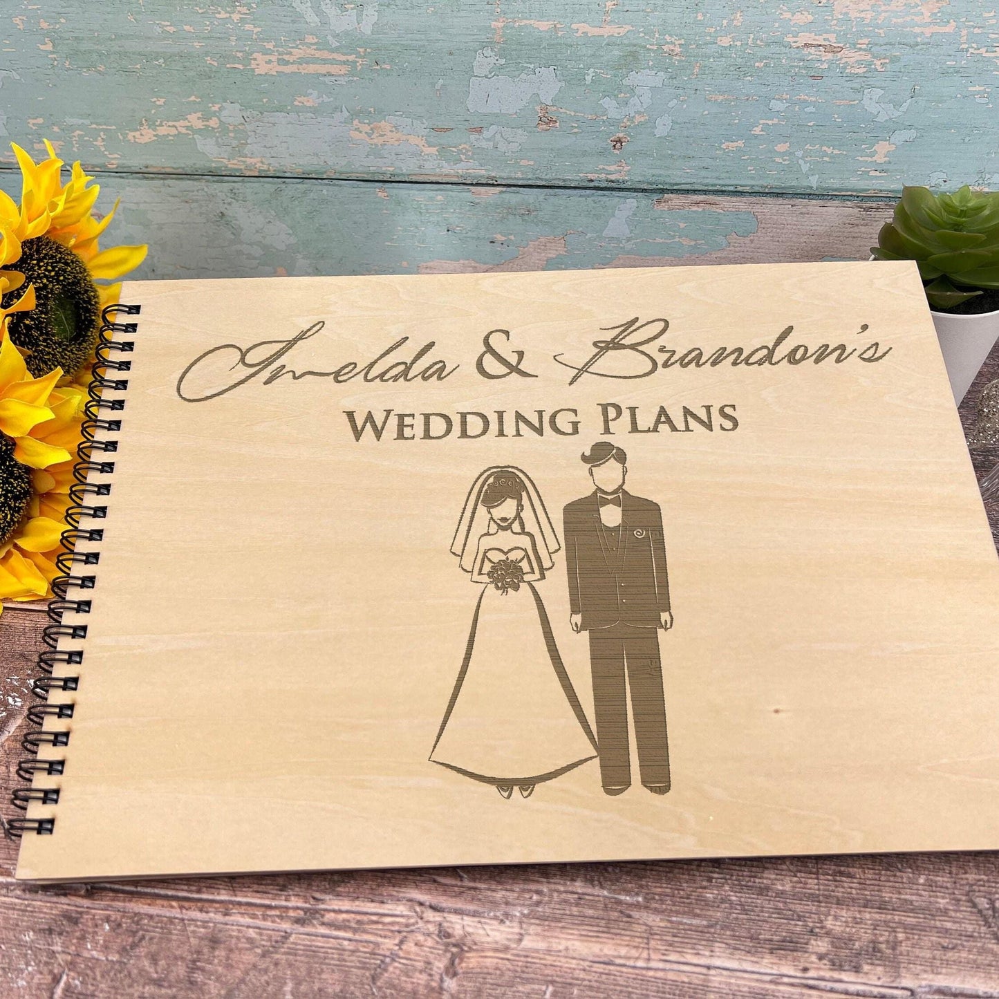 Wedding Plans Personalised Bride and Groom Planner - Engagement Gift