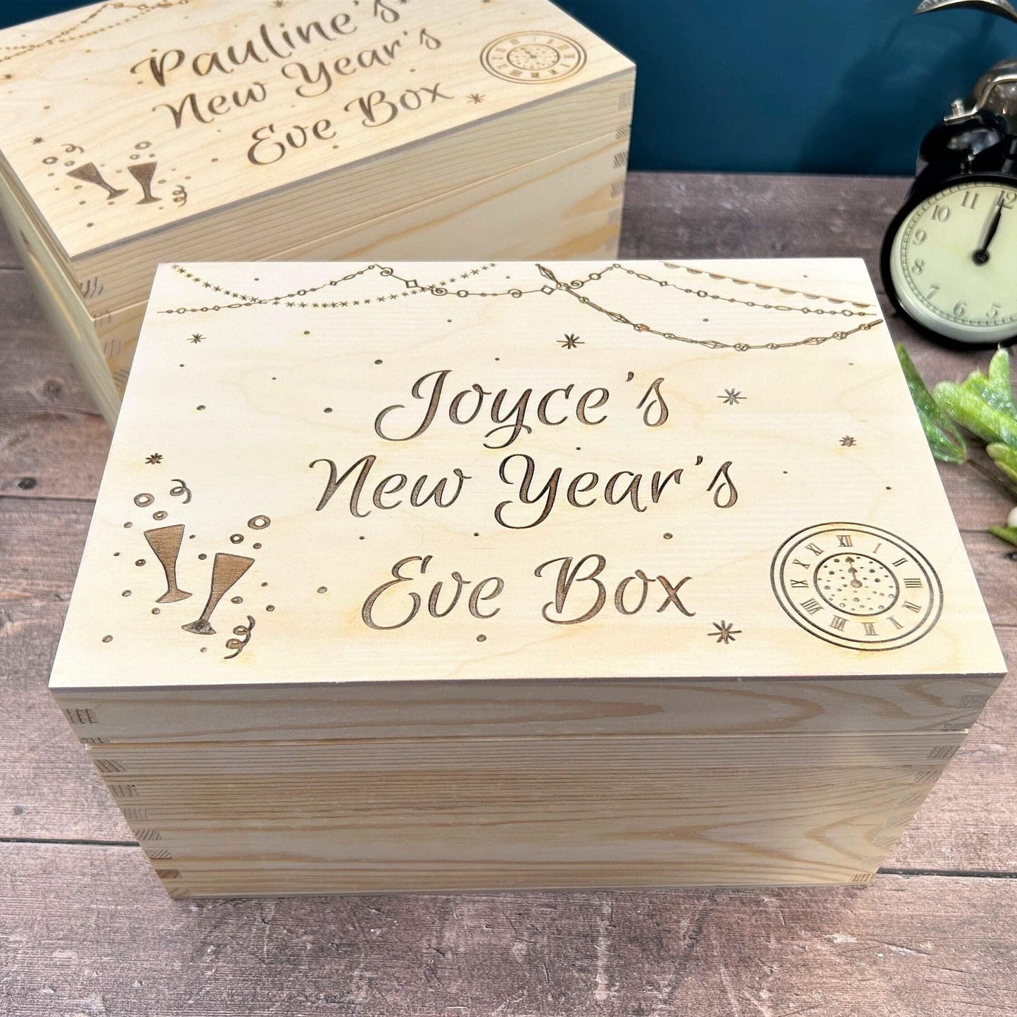 New Years Day Eve Hamper Gift Treats Personalised Box Family Gift Festive Winter