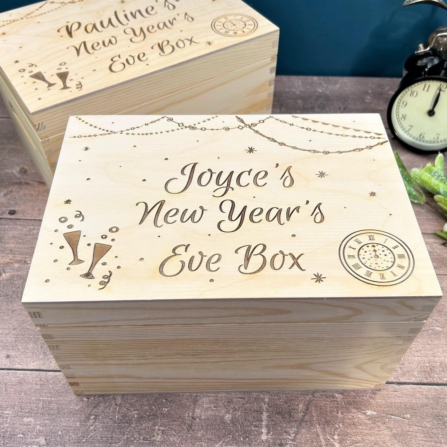 New Years Day Eve Hamper Gift Treats Personalised Box Family Gift Festive Winter