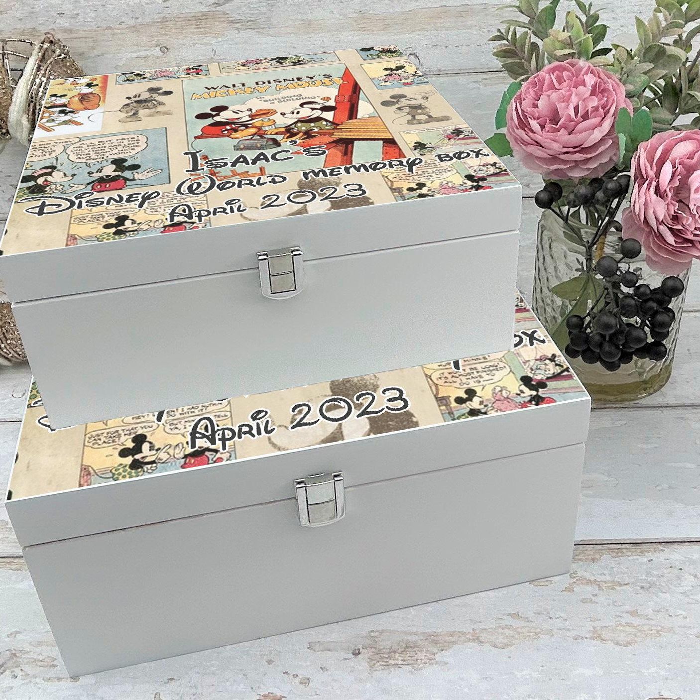 Disney Comic Personalised Memory Storage Box - Vintage Retro Design - Personalised Gift