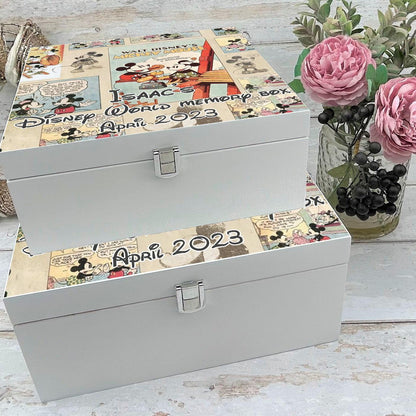 Disney Comic Personalised Memory Storage Box - Vintage Retro Design - Personalised Gift