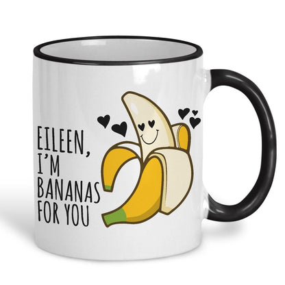 Bananas For You  Personalised Valentine's Day Ceramic Mug