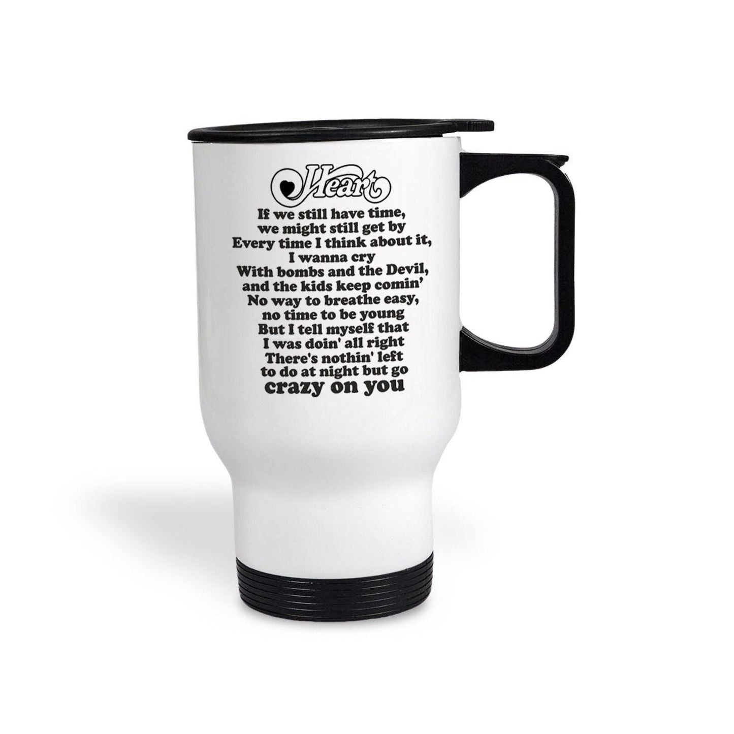 Heart Crazy On You Music Travel Mug Personalised Gift