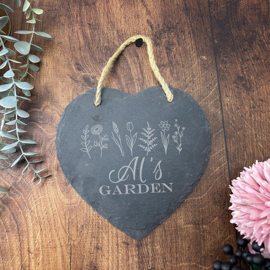 Floral Garden Personalised Sign - Outside Backyard - Gardener's Gift