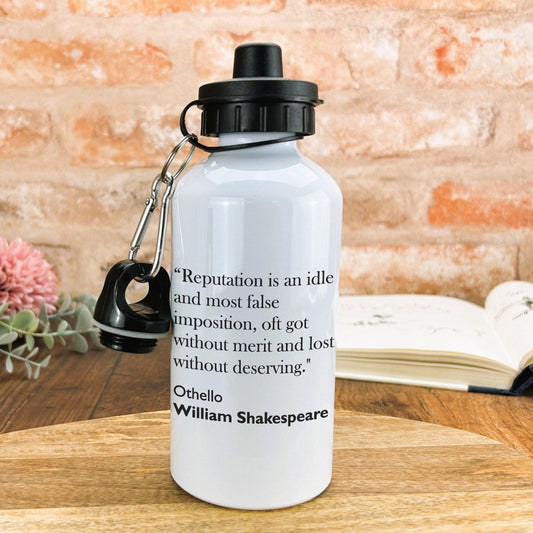 William Shakespeare Othello Literary Quote Water Bottle Gift