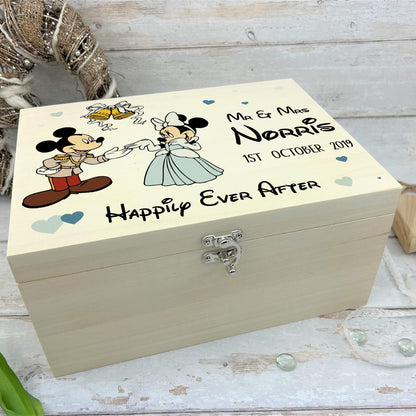 Cinderella Mickey & Minnie Mouse Disney Personalised Memory Box Wedding Gift